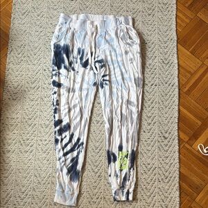 Peloton Black and White Joggers with Elastic Waistband